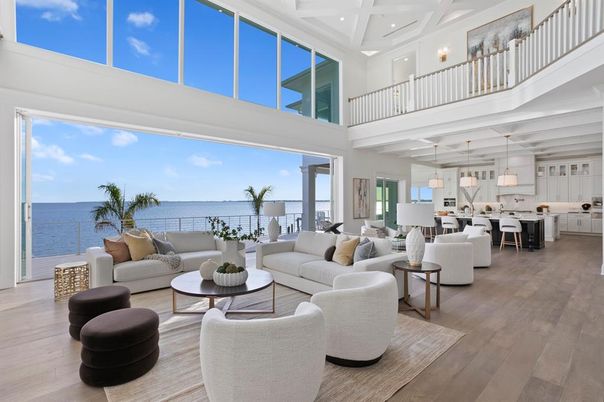 Dining room, Interior, Kitchen, Living room, Pendant Lights, Recessed Lighting, Water, Wood Texture Flooring