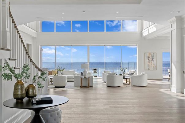 Interior, Living room, Recessed Lighting, Water, Wood Texture Flooring