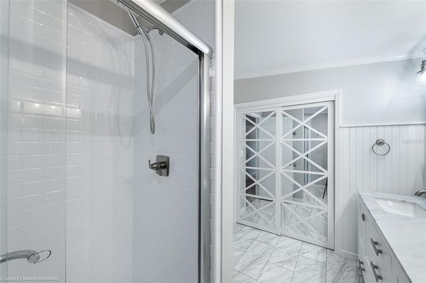 Bathroom, Glass Shower, Interior, Marble