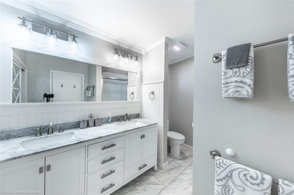 Bathroom, Dual Sink Vanities, Interior, Marble
