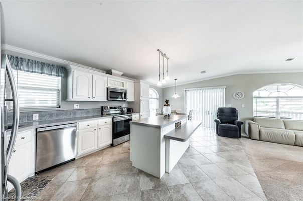 Interior, Kitchen, Living room, Pendant Lights, Stainless Steel Appliances