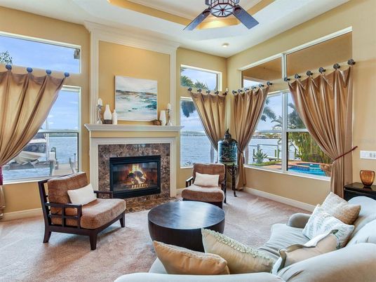 Fireplace, Interior, Living room, Recessed Lighting