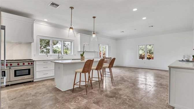 Interior, Kitchen, Pendant Lights, Recessed Lighting, Stainless Steel Appliances