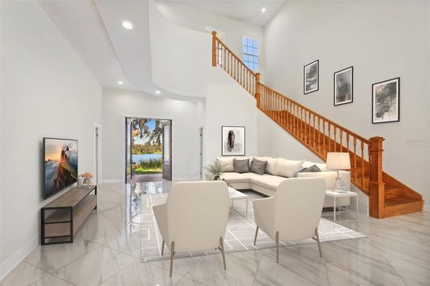 Interior, Living room, Marble, Recessed Lighting