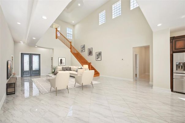 Interior, Living room, Marble, Recessed Lighting