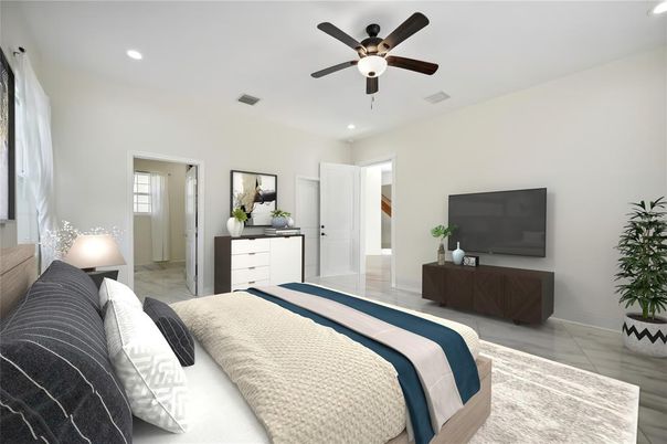 Bedroom, Interior, Recessed Lighting