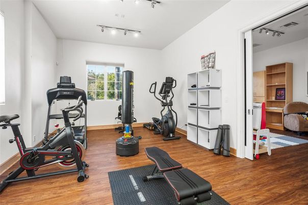 Fitness Equipment, Interior, Wood Texture Flooring