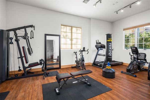 Fitness Equipment, Interior, Wood Texture Flooring
