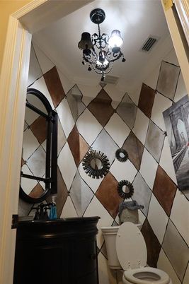 Bathroom, Chandelier, Interior