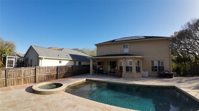 Exterior, Pool, Solar Panels