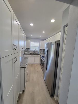 Interior, Kitchen, Recessed Lighting, Wood Texture Flooring