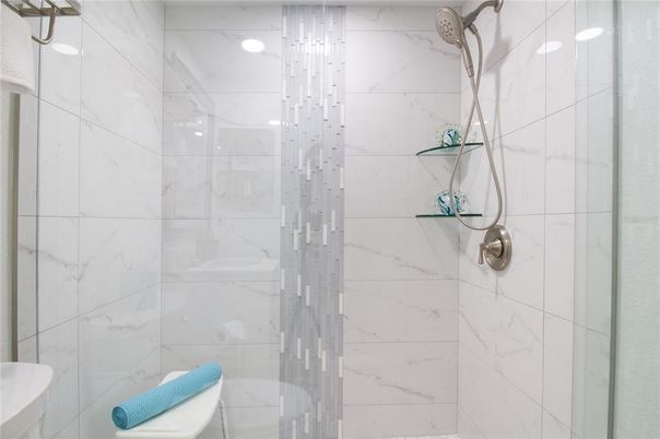 Bathroom, Glass Shower, Interior, Marble Walls