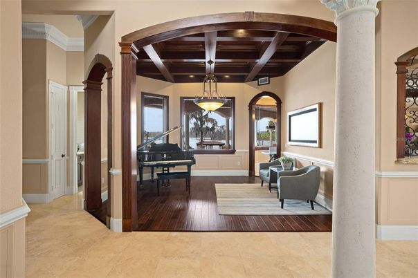 Interior, Pendant Lights, Piano, Wooden Beams, Wooden Ceilings, Wood Texture Flooring