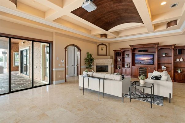 Fireplace, Interior, Living room, Recessed Lighting