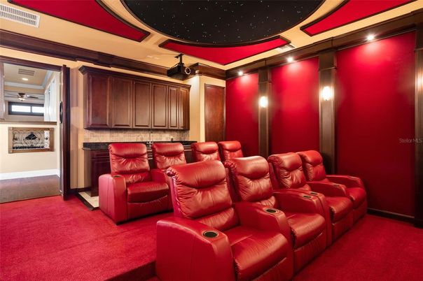 Home Theatre Room, Interior, Projection Screen, Recessed Lighting, Theatre Room