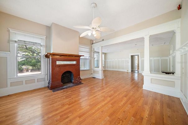 Fireplace, Interior, Wood Texture Flooring