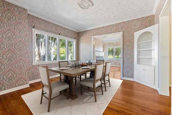 Dining room, Interior, Wood Texture Flooring