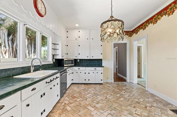Interior, Kitchen, Pendant Lights, Recessed Lighting, Stainless Steel Appliances, Tile Countertops