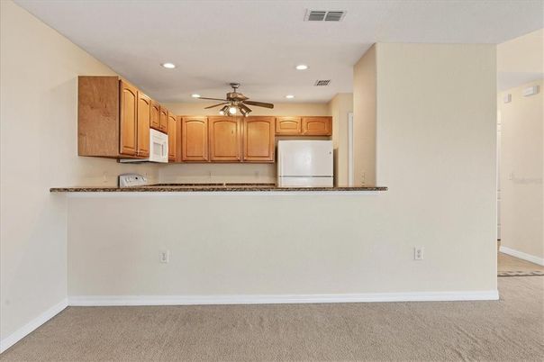 Empty room, Interior, Kitchen, Recessed Lighting
