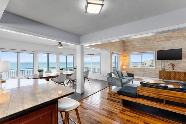 Dining room, Interior, Living room, Water, Wood Texture Flooring, Wooden Walls