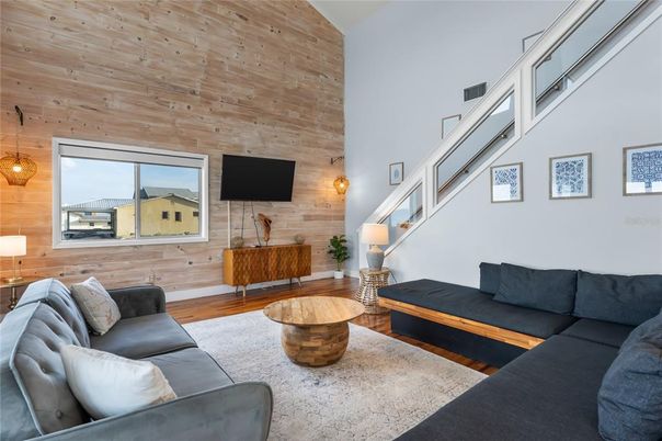 Interior, Living room, Wood Texture Flooring, Wooden Walls
