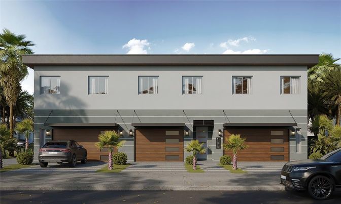Attached, Exterior, Facade, Modern