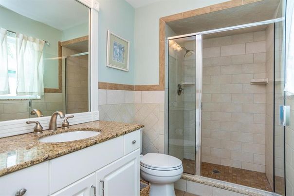 Bathroom, Glass Shower, Interior, Stone Walls