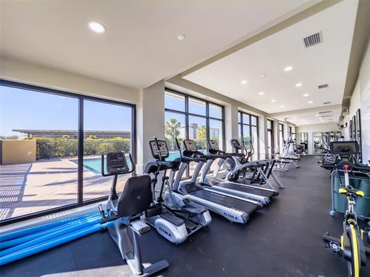 Fitness Equipment, Gym, Interior, Recessed Lighting
