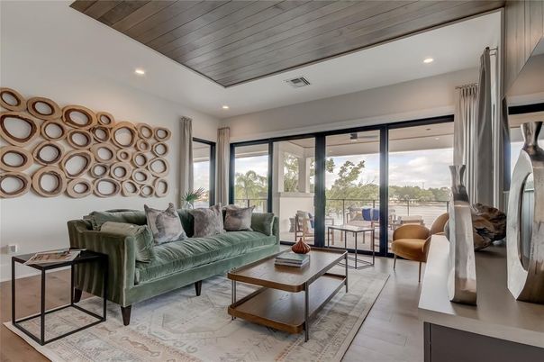 Interior, Living room, Recessed Lighting, Wooden Ceilings, Wood Texture Flooring