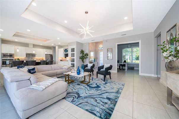 Interior, Kitchen, Living room, Pendant Lights, Recessed Lighting, Stainless Steel Appliances