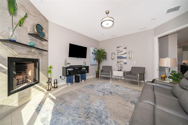 Fireplace, Interior, Living room, Recessed Lighting