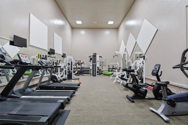 Fitness Equipment, Gym, Interior, Recessed Lighting