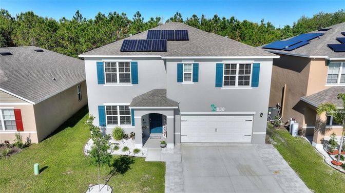 Attached, Exterior, Facade, Solar Panels, French Provincial