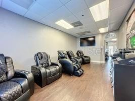Home Theatre Room, Interior, Recessed Lighting, Wood Texture Flooring