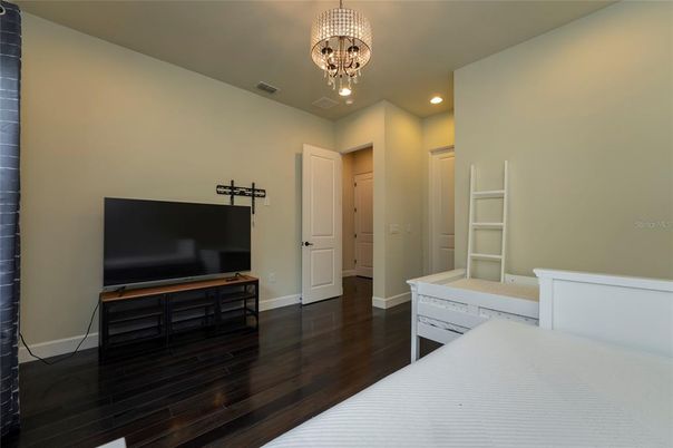 Chandelier, Interior, Recessed Lighting, Wood Texture Flooring