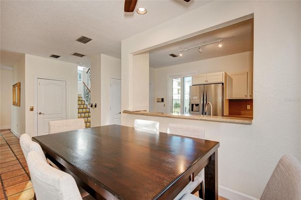 Dining room, Interior, Kitchen, Recessed Lighting, Stainless Steel Appliances