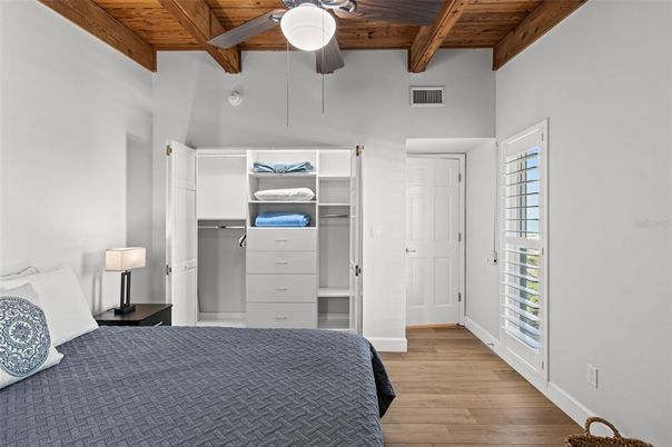 Bedroom, Interior, Wooden Beams, Wooden Ceilings, Wood Texture Flooring