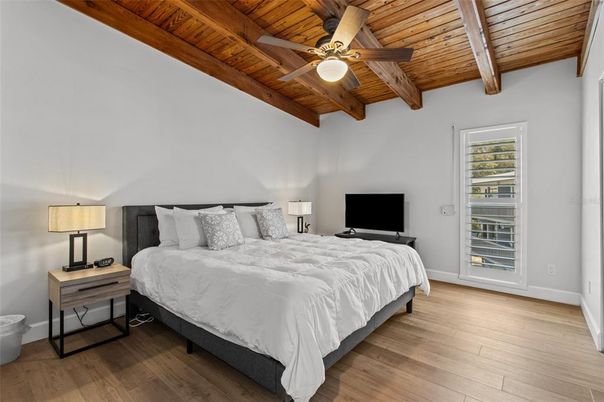 Bedroom, Interior, Wooden Beams, Wooden Ceilings, Wood Texture Flooring