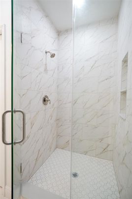 Bathroom, Glass Shower, Interior, Marble Walls