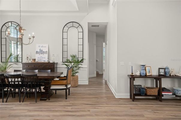 Chandelier, Dining room, Interior, Wood Texture Flooring