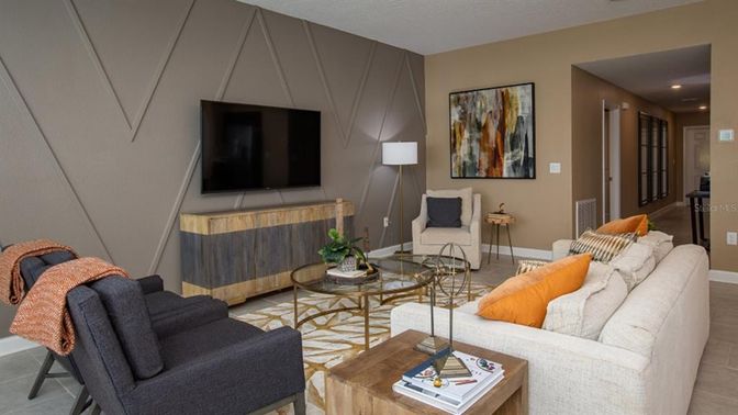Interior, Living room, Recessed Lighting