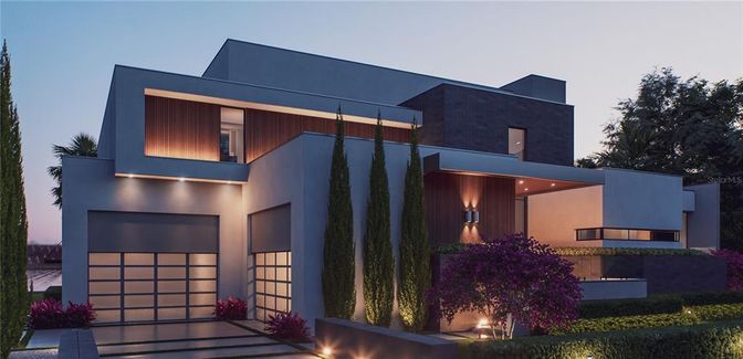 Attached, Exterior, Facade, Modern