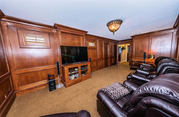 Home Theatre Room, Interior, Living room, Wooden Walls