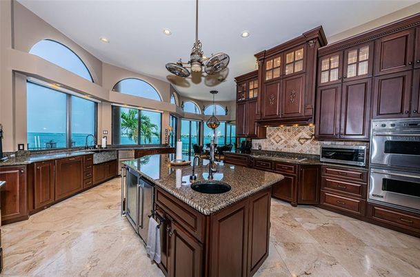 Interior, Kitchen, Pendant Lights, Recessed Lighting, Stainless Steel Appliances, Water