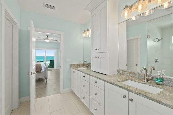 Bathroom, Dual Sink Vanities, Interior, Water, Wood Texture Flooring