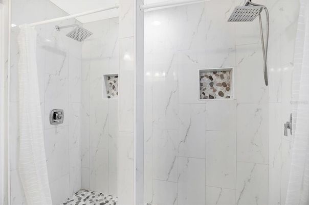 Bathroom, Glass Shower, Interior, Marble Walls