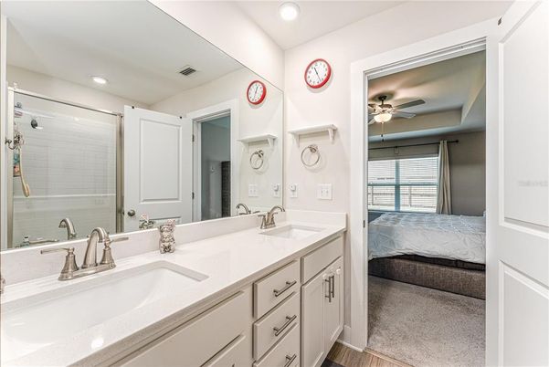 Bathroom, Bedroom, Dual Sink Vanities, Interior, Recessed Lighting