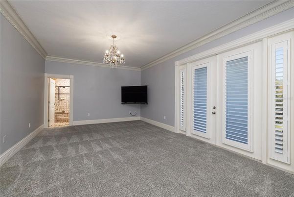 Chandelier, Empty room, Interior