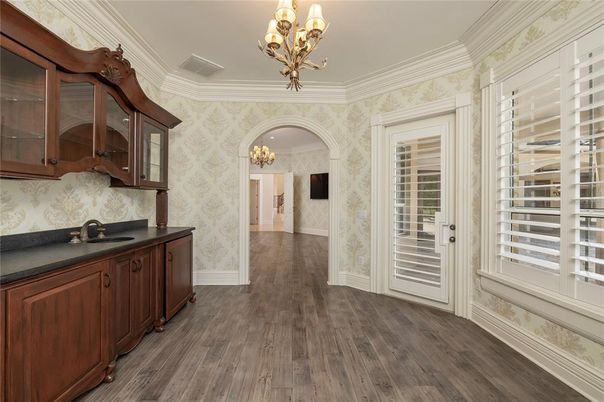 Chandelier, Interior, Wood Texture Flooring