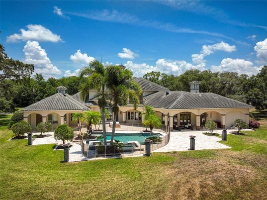 Backyard, Exterior, Facade, Pool, Mediterranean